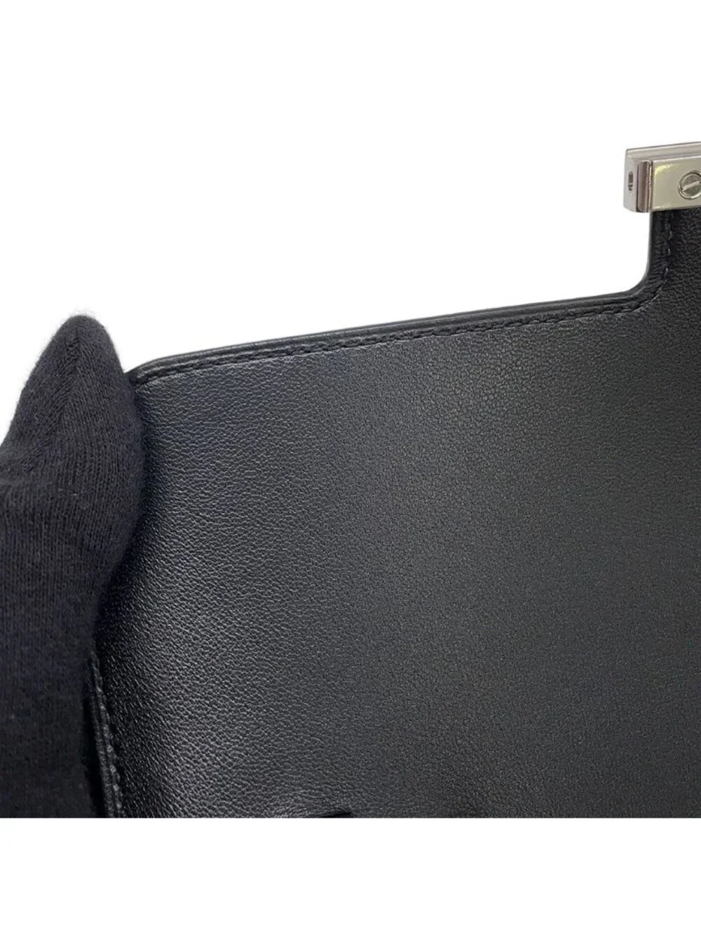 Hermes Wallet Constance To Go Long Black Silver Epsom